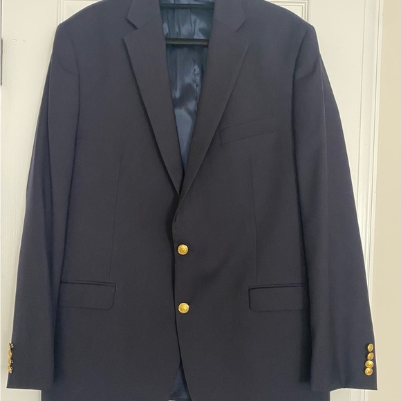 Ralph Lauren Men’s Classic Navy Wool Blazer with Signature Gold Buttons 44L EUC - Picture 3 of 7